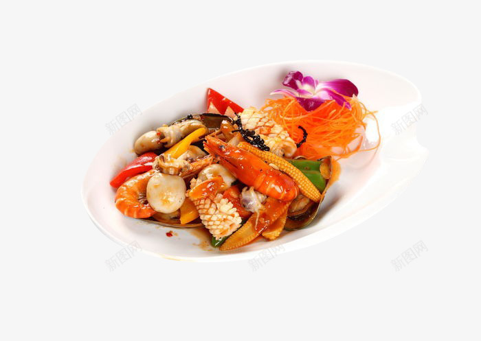 芭提雅炒海鲜png免抠素材_88icon https://88icon.com 海鲜 美味 美食 菜肴 蔬菜 虾