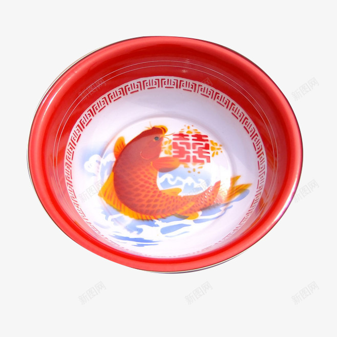 复古搪瓷脸盆png免抠素材_88icon https://88icon.com 喜庆 盆子 老物件 鲤鱼