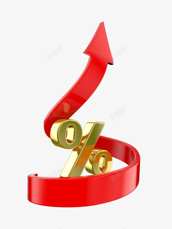 金色百分号png免抠素材_88icon https://88icon.com 上升 上市 企业 保险 商业 商务 投资 指标 理财 百分比 箭头涨价 红色箭头 财富 金融