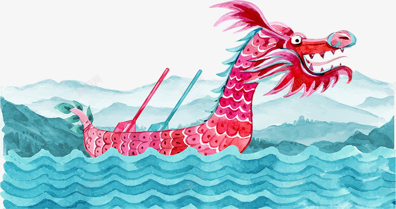 水彩水墨装饰插图端午节龙舟与海png免抠素材_88icon https://88icon.com 插画 水墨 水彩 水彩水墨装饰插图端午节龙舟与海浪免费下载 海浪 端午节 装饰插图 龙舟