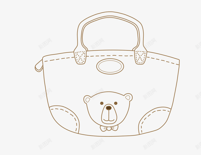 线条包包psd免抠素材_88icon https://88icon.com 女式包 小熊包包 手提包 线条包包