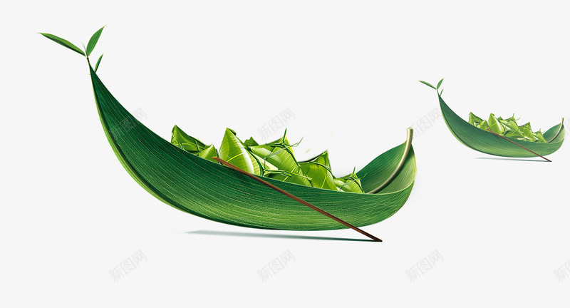 粽叶船只psd免抠素材_88icon https://88icon.com 粽叶 粽子 船