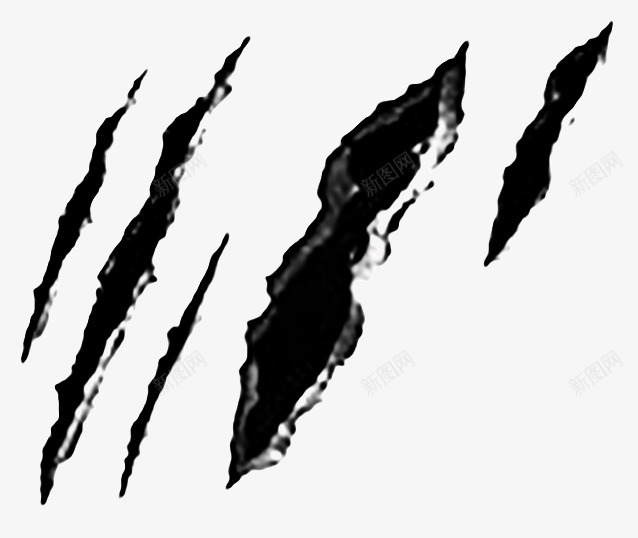 现代黑色破裂爪痕伤口png免抠素材_88icon https://88icon.com PNG图片 不规则 伤口 抓痕 爪痕