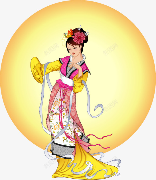 七夕中秋嫦娥矢量图ai免抠素材_88icon https://88icon.com AI矢量素材 七夕 中秋 免费PNG 嫦娥 月饼 矢量图