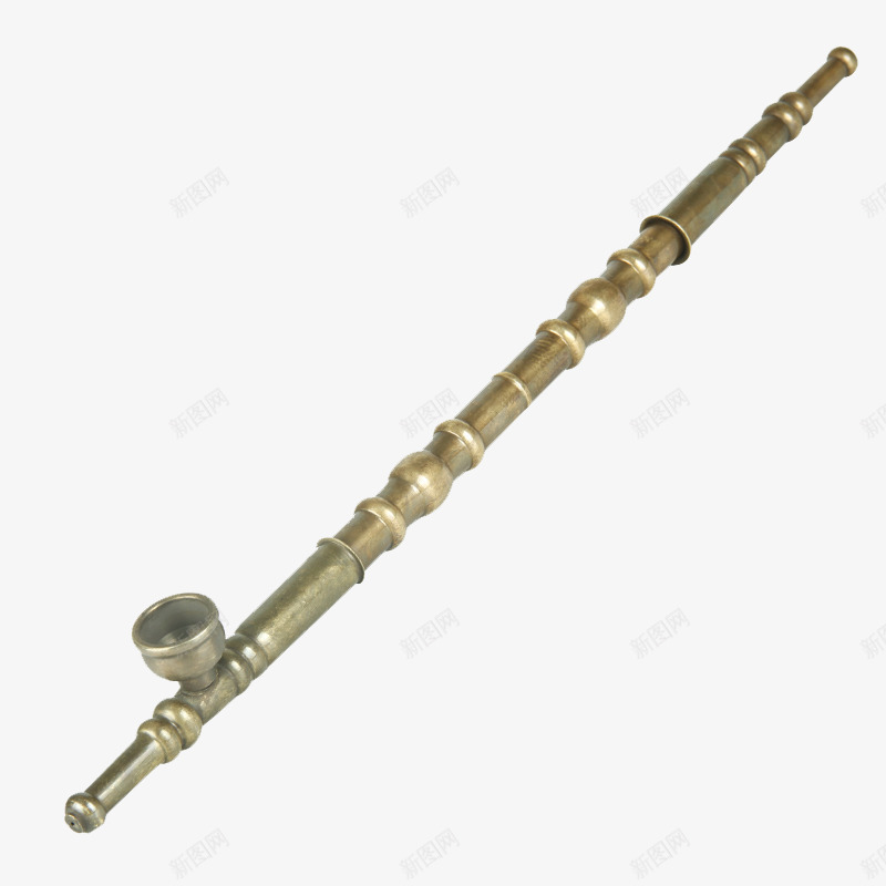 黄铜烟枪斗png免抠素材_88icon https://88icon.com 产品实物 旱烟 老人 长款
