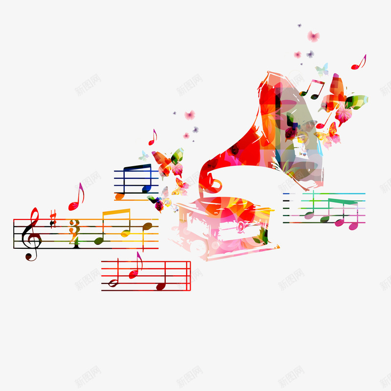 炫彩音乐矢量图eps免抠素材_88icon https://88icon.com 激情 炫彩 音乐 音乐符号 矢量图