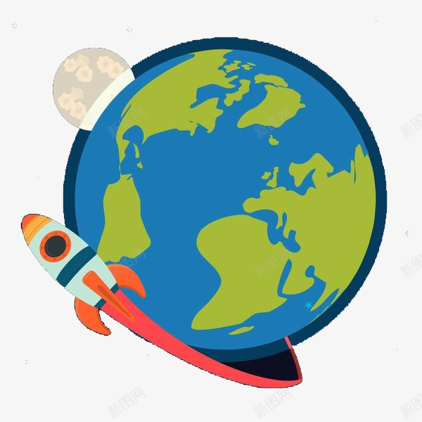 火箭绕地球一圈png免抠素材_88icon https://88icon.com 地球 手绘 火箭 火箭简笔画 科技 简笔画 航天器 运行轨道