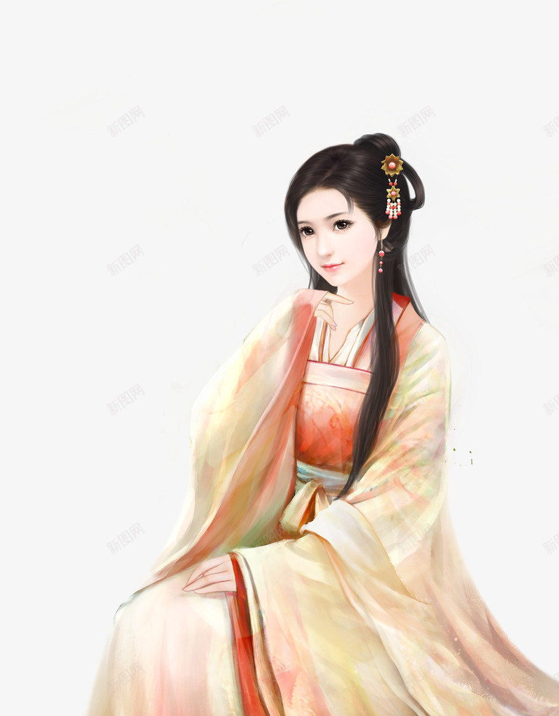 古风端庄少女手绘png免抠素材_88icon https://88icon.com 古风 少女 端庄