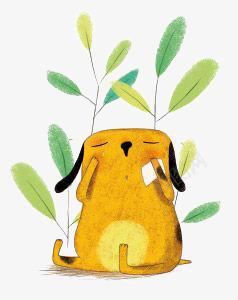 拟人小狗png免抠素材_88icon https://88icon.com 卡通 宠物 手绘 插画 植物 狗 黄色