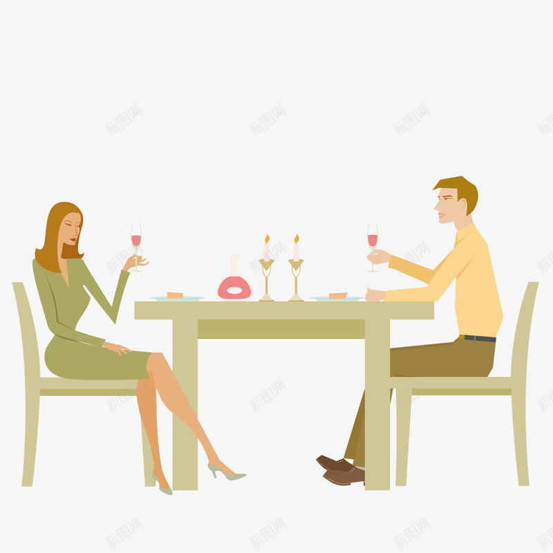 约会吃烛光晚餐的情侣png免抠素材_88icon https://88icon.com 情侣 烛光晚餐 约会