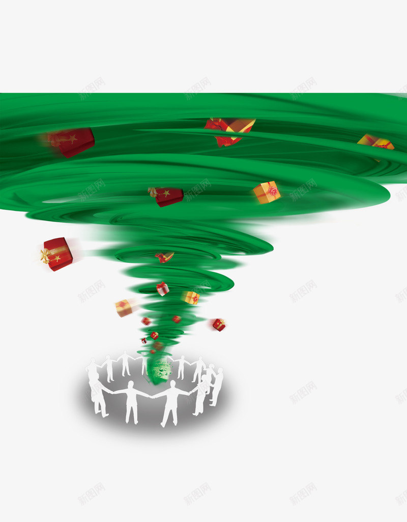 绿色旋风png免抠素材_88icon https://88icon.com 卡通 城市 大礼包 小旋风 旋风矢量图 礼物风暴 绿色旋风