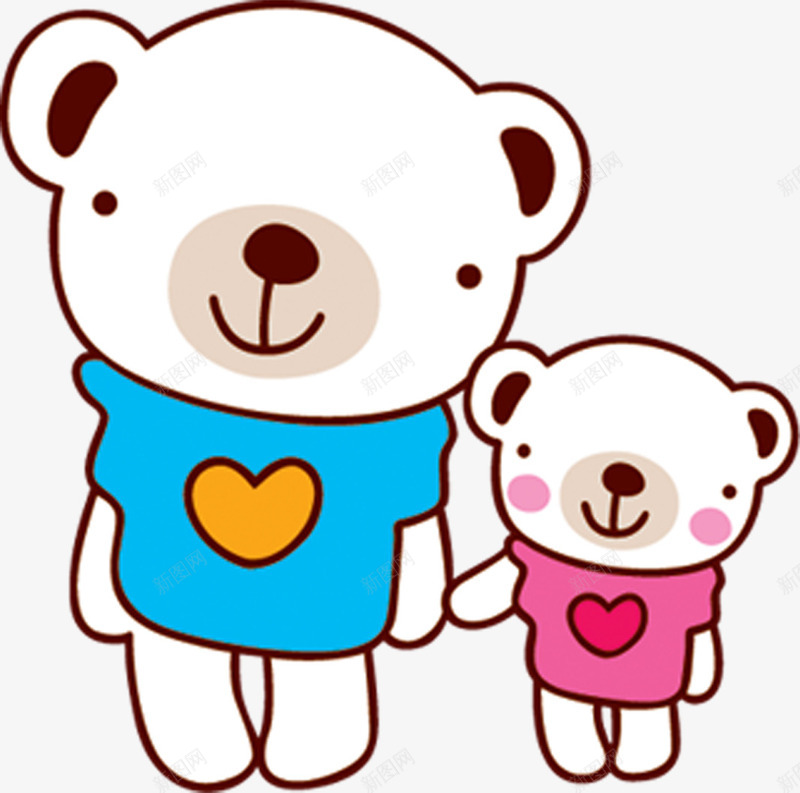 手绘彩色卡通爱心小熊png免抠素材_88icon https://88icon.com 卡通 彩色 爱心