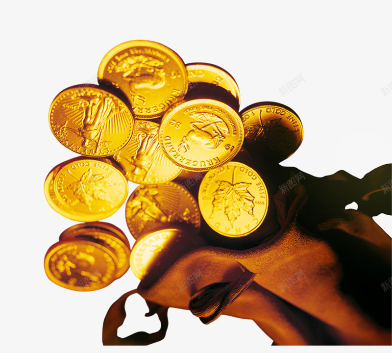 一大袋钱币png免抠素材_88icon https://88icon.com 很多 金灿灿 金黄 钱币 麻袋