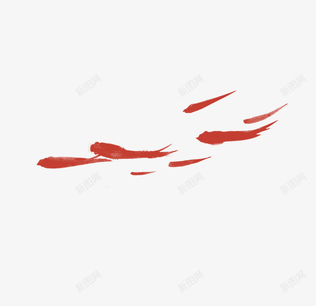 中国风红色水墨鱼png免抠素材_88icon https://88icon.com 中国画 中国风 朱红 水墨 红色 鱼