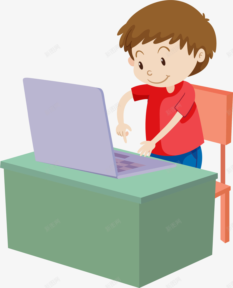 查阅资料的短发男孩png免抠素材_88icon https://88icon.com 学习 开心 查阅资料 玩电脑 短发男孩 绿色桌子