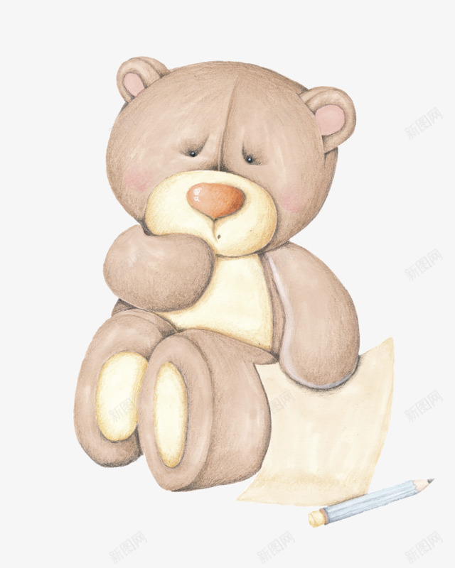 手绘可爱的小熊图png免抠素材_88icon https://88icon.com 写信 动物 卡通手绘 可爱 宠物 小熊 水彩 铅笔