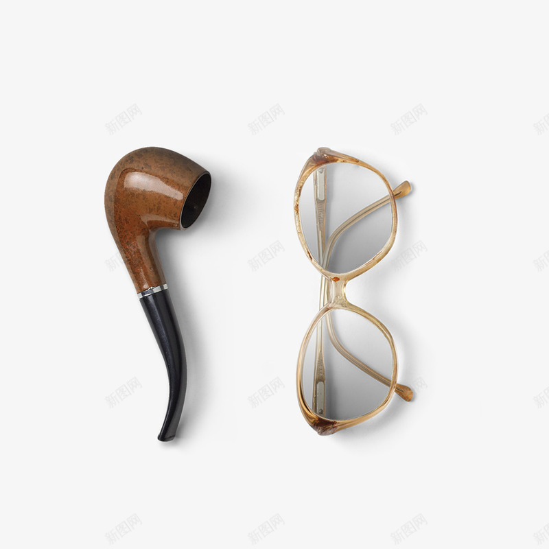 烟斗和眼镜png免抠素材_88icon https://88icon.com 摆设 文艺 桌面 烟斗 眼镜