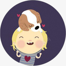 小狗趴在儿童头上睡觉png免抠素材_88icon https://88icon.com 动物 宠物狗 小主人 游乐 爱心