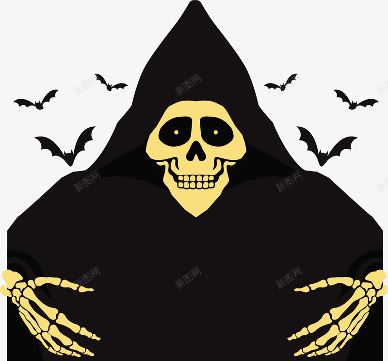 吓人的万圣节死神矢量图ai免抠素材_88icon https://88icon.com 万圣节 万圣节死神 万圣节派对 恐怖死神 死神 矢量png 矢量图
