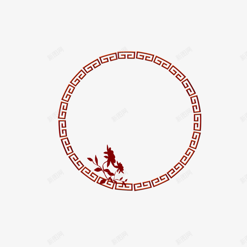 红色古风圆圈png免抠素材_88icon https://88icon.com 中国风 古风圆圈 圆形边框 简约 红色圆圈 花卉