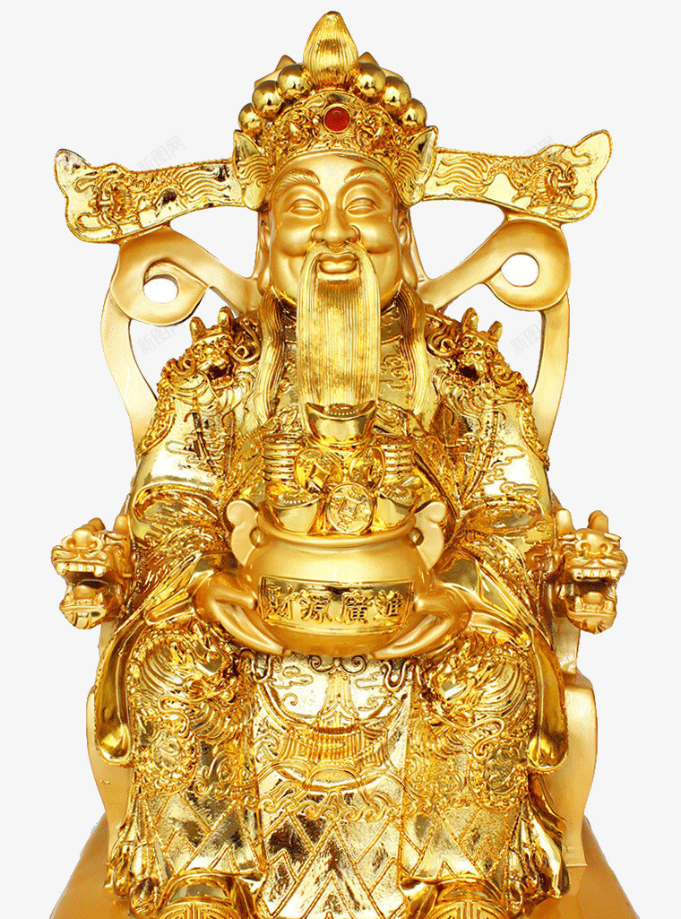 金色文财神png免抠素材_88icon https://88icon.com 文财神 财神 财神爷 金漆财神像 金色文财神
