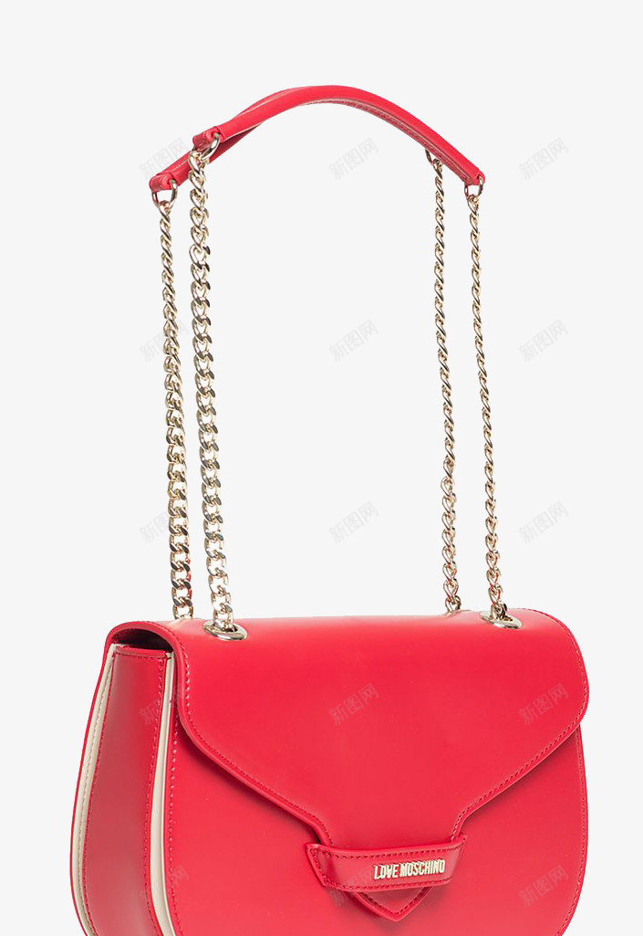 红色女款小包png免抠素材_88icon https://88icon.com LOVE MOSCHINO 产品实物 单肩包 女款 简约 红色 经典 链条包