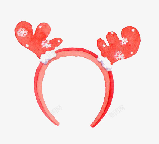 水彩鹿角发箍png免抠素材_88icon https://88icon.com 卡通 发箍 水彩 红色 装饰 鹿角