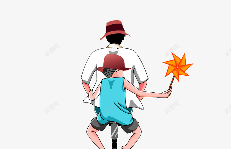 父子骑车背影节日元素png免抠素材_88icon https://88icon.com 免抠PNG 父亲背影 父亲节 父子 背影 自行车 节日元素 骑车