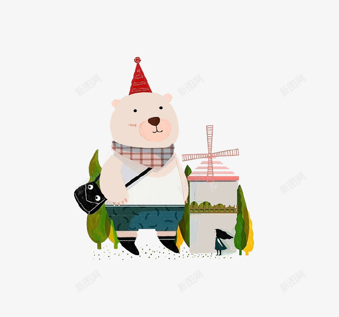 背包包的小熊png免抠素材_88icon https://88icon.com 上学 单肩包 学校 小熊
