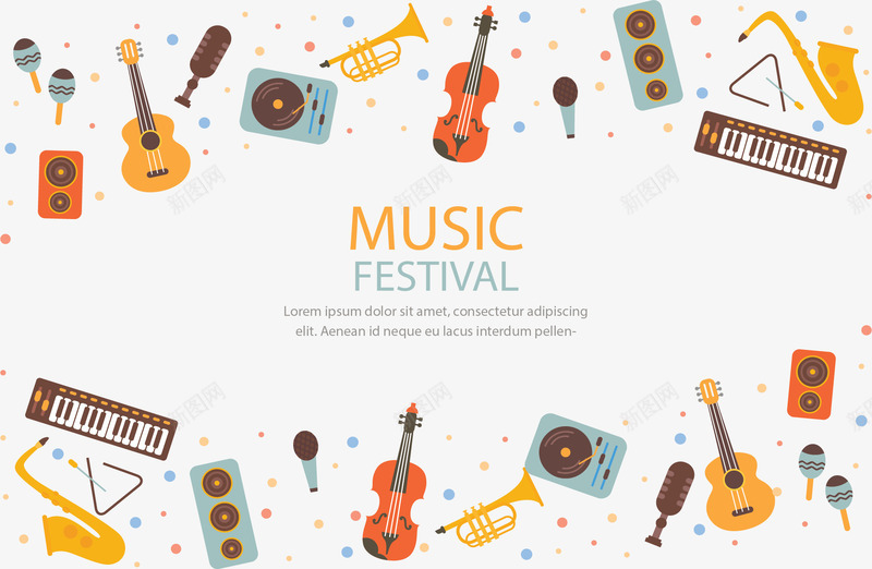 彩色乐器边框音乐节矢量图ai免抠素材_88icon https://88icon.com 乐器 彩色乐器 矢量png 音乐节 音乐节边框 矢量图