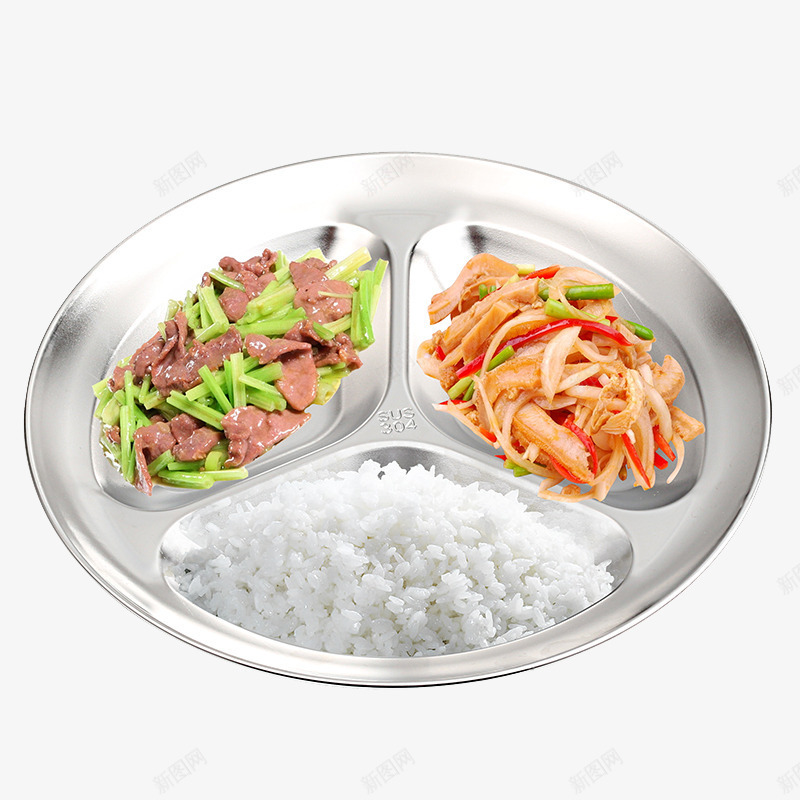 不锈钢餐盘png免抠素材_88icon https://88icon.com 不锈钢 产品实物图 食堂 餐盘 饭菜