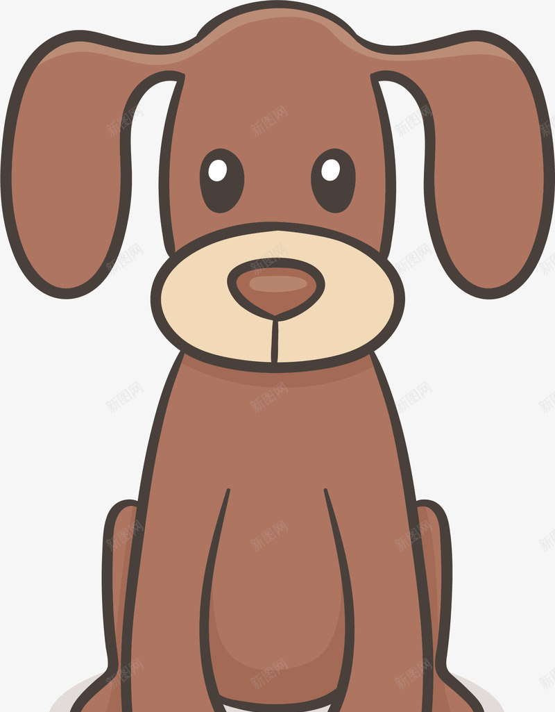 手绘大耳朵小狗矢量图ai免抠素材_88icon https://88icon.com 卡通 大眼睛 大耳朵 小狗 手绘 蹲坐 矢量图