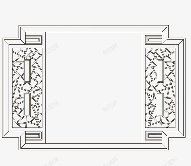 手绘中国风窗户边框装饰png免抠素材_88icon https://88icon.com 中国风 手绘 窗户 装饰 边框