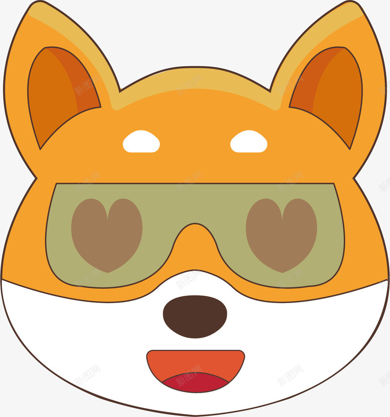 犯花痴的狗狗矢量图ai免抠素材_88icon https://88icon.com 动物 可爱 微笑 爱心 狗头 花痴 黄色 矢量图
