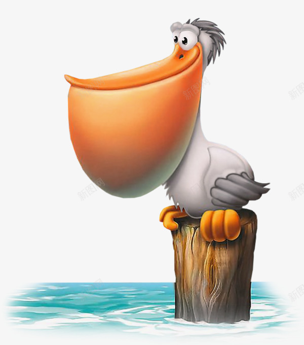 看海的鹈鹕png免抠素材_88icon https://88icon.com 卡通 大嘴 尖嘴 手绘 海水 鹈鹕