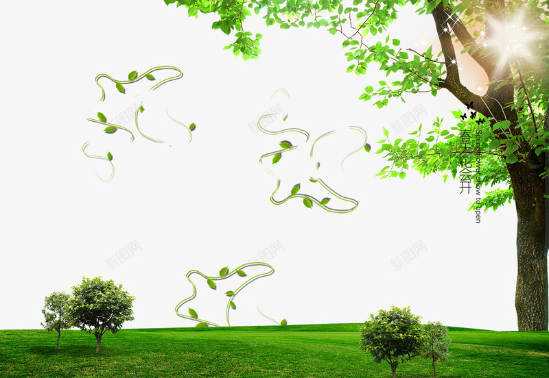 春季海报背景效果png免抠素材_88icon https://88icon.com png png元素 大树 小草 效果 春季 春芽 海报 海报背景 绿色元素 背景 背景海报