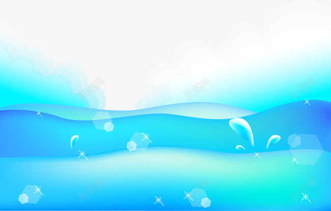 清新夏日海水矢量图ai免抠素材_88icon https://88icon.com 云 夏日 海水 清新 矢量图