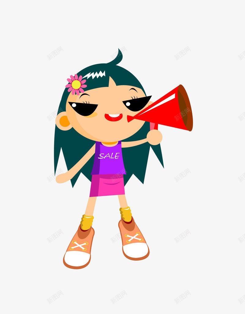 拿着喇叭促销的小女孩矢量图ai免抠素材_88icon https://88icon.com sale 促销 卡通 卡通促销 卡通小女孩 喇叭 矢量图