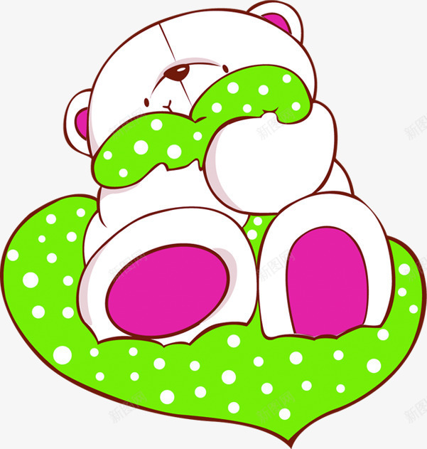 手绘可爱点状爱心小熊png免抠素材_88icon https://88icon.com 可爱 点状 爱心