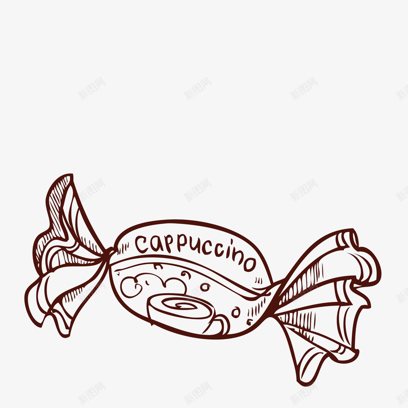 素描糖果png免抠素材_88icon https://88icon.com 儿童 包装 甜甜的 硬糖 糖果 糖纸 素描 软糖
