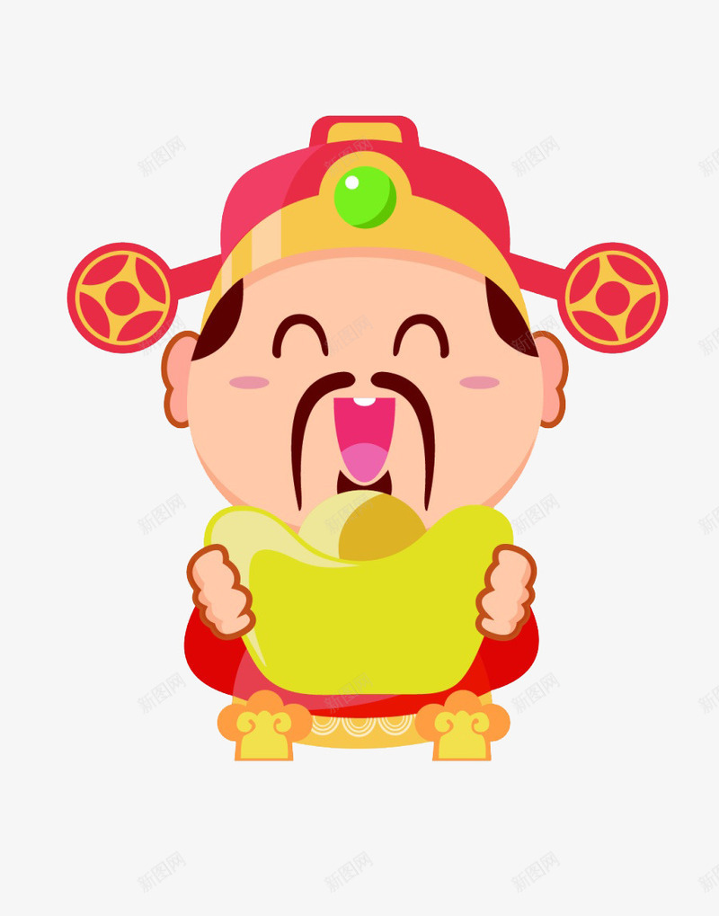 卡通版财神爷人物png免抠素材_88icon https://88icon.com 元宝 卡通人物 卡通财神爷 手绘人物 春节人物 财神爷