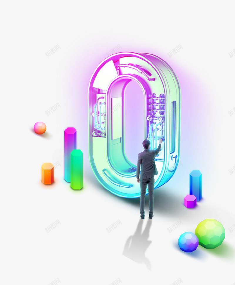 七彩立体科技数据插画psd免抠素材_88icon https://88icon.com 办公 大数据 彩色 插画 未来 炫酷 科技 立体创意