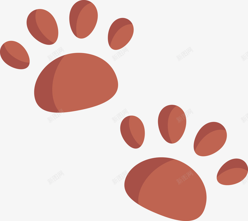 两个小狗脚印png免抠素材_88icon https://88icon.com 两个脚印 可爱脚印 小狗 矢量小狗 脚印png 褐色脚印