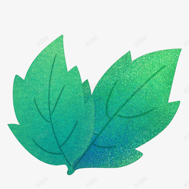 肌理绿色叶子png免抠素材_88icon https://88icon.com 插画 绿叶 绿色的叶子 肌理