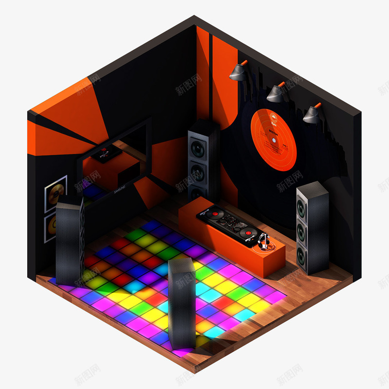 卡通立体音响图png免抠素材_88icon https://88icon.com 3D C4D 三维 卡通 室内建筑 屋子 立体 音响