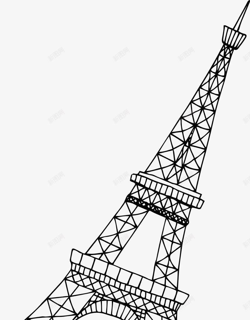 黑色线条高塔png免抠素材_88icon https://88icon.com 埃菲尔铁塔 建筑 简约塔楼 装饰图案 铁塔 黑色高塔