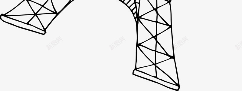 黑色线条高塔png免抠素材_88icon https://88icon.com 埃菲尔铁塔 建筑 简约塔楼 装饰图案 铁塔 黑色高塔