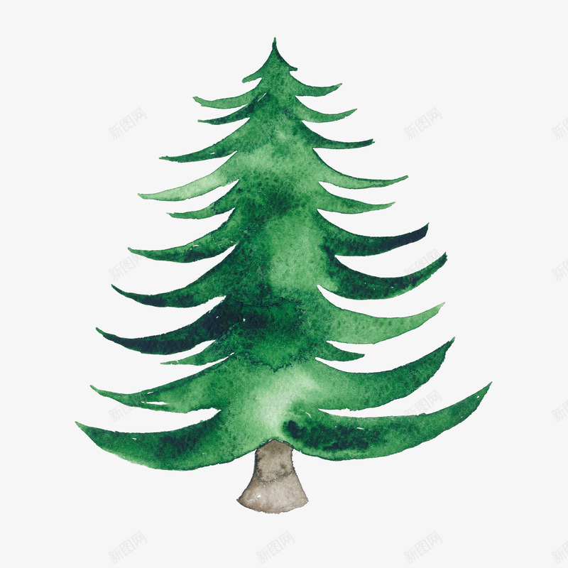 手绘圣诞树png免抠素材_88icon https://88icon.com 圣诞树 小树 矢量装饰 装饰 装饰画