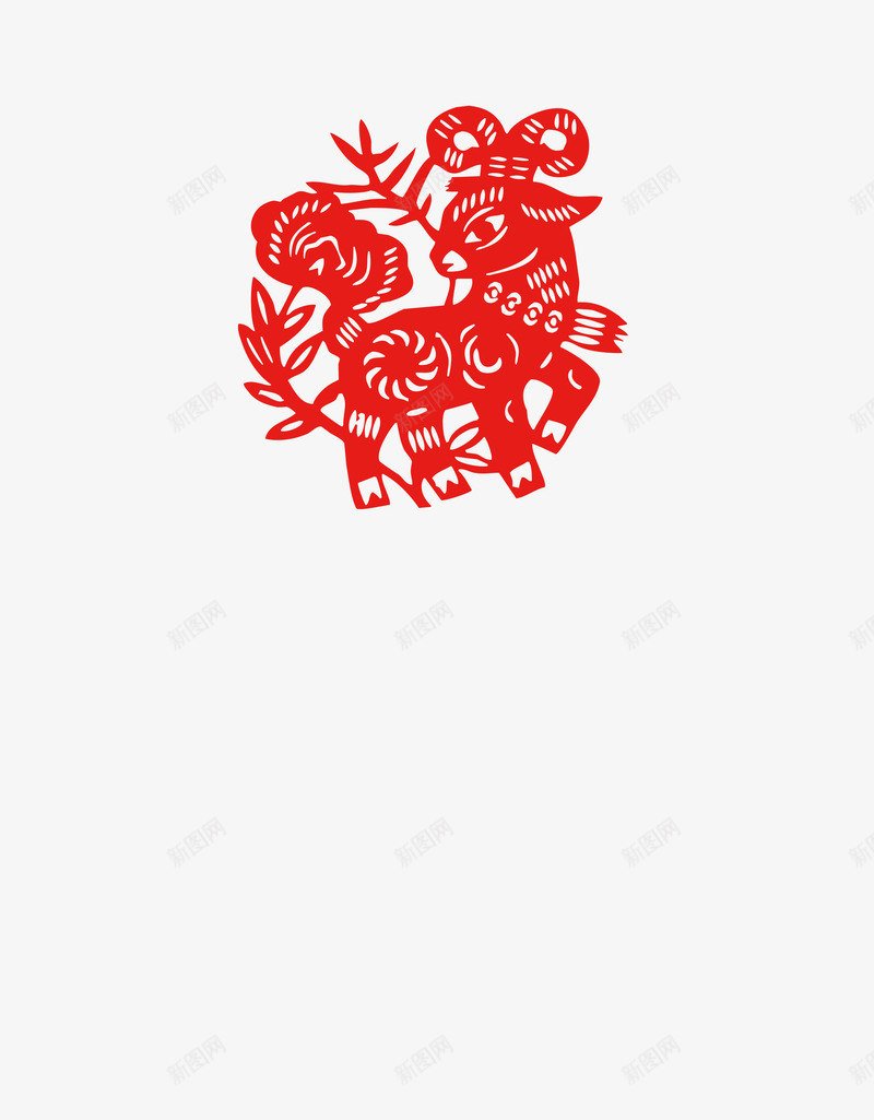 羊年剪纸png免抠素材_88icon https://88icon.com 剪纸 羊剪纸 羊年