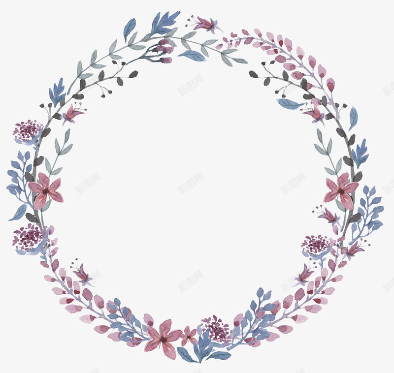 淡红色清新花圈边框纹理png免抠素材_88icon https://88icon.com 免抠PNG 淡红色 清新 花圈 边框纹理